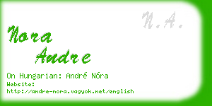 nora andre business card